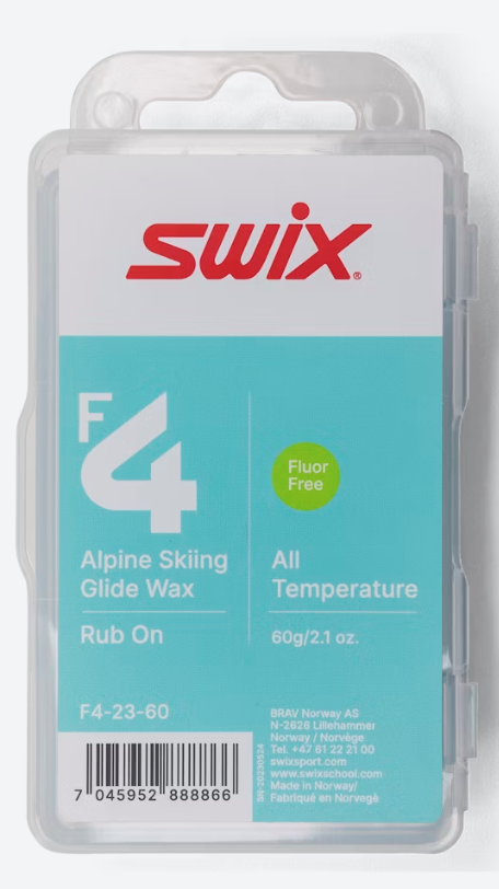 Swix F4 Glidewax Rub-on w/cork 60g 2026 - Ski Depot / RaceSkis.com