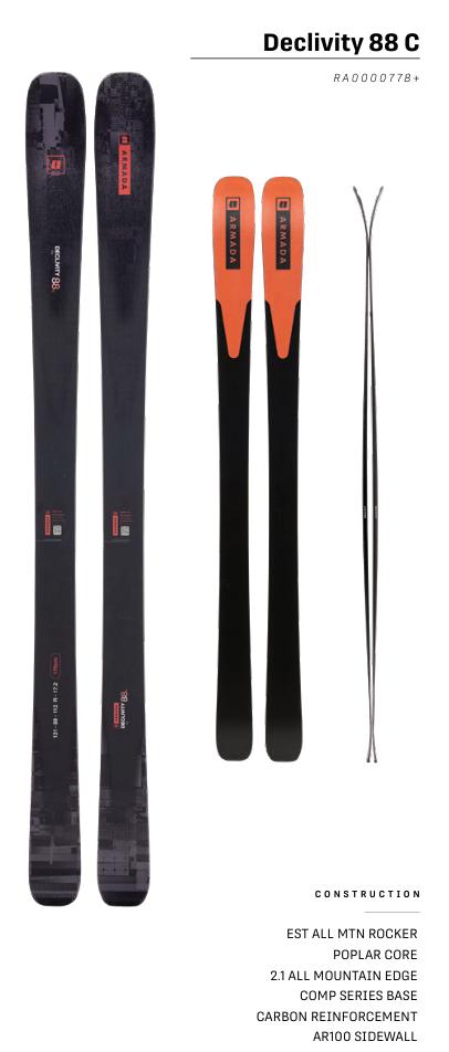 ARMADA declivity 88 c 168センチ　テレマーク ARMADA declivity 88 c 168センチ テレマーク ARMADA declivity 88 c